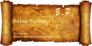 Balog Palóma névjegykártya