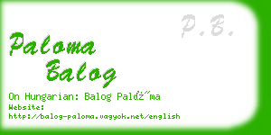 paloma balog business card